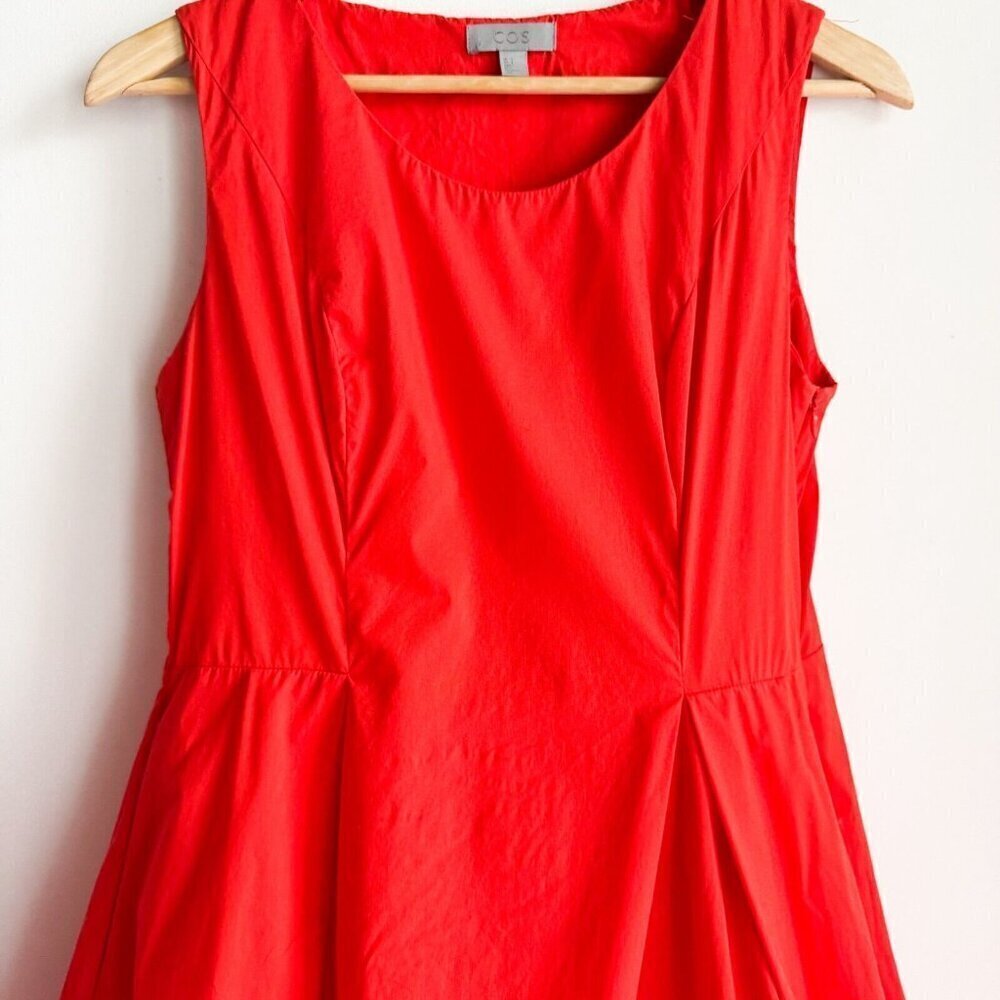 COS Orange Sleeveless Midi Dress 6 - Picture 5 of 8